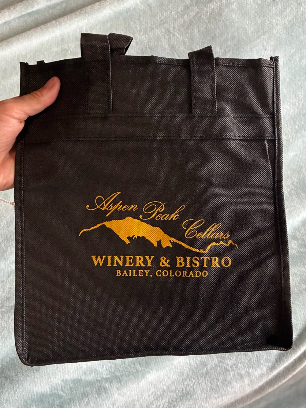 Aspen Peak Cellars Winery & Bistro Bailey, CO wine bottle tote bag